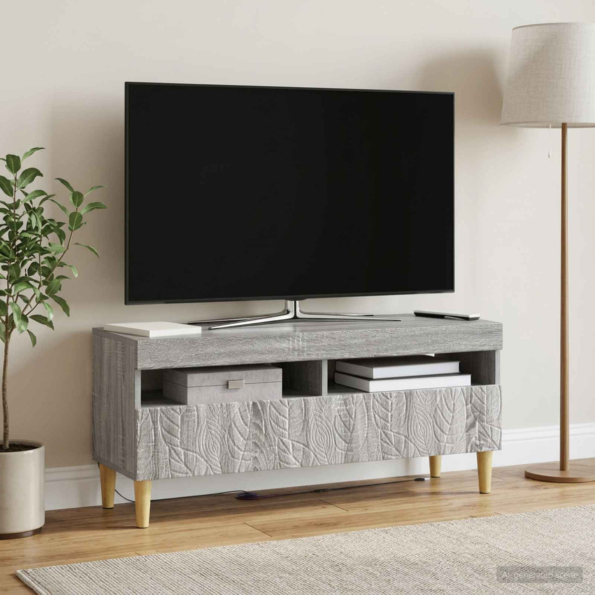 Vidaxl led tv-meubel grijs sonoma bewerkt hout