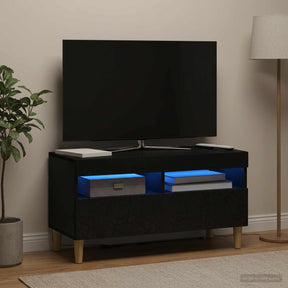 Vidaxl led tv-meubel zwart bewerkt hout