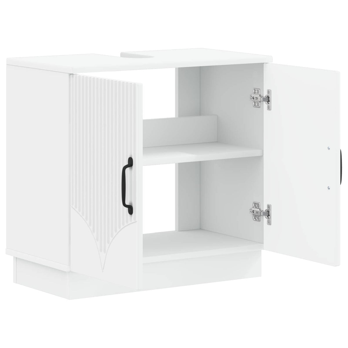 Vidaxl badkamer wastafelkast hoorn wit 59,5 x 31,5 x 56 cm