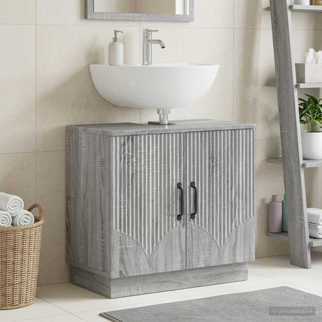 Vidaxl badkamer wastafelkast hoorn grijs sonoma 59,5 x 31,5 x 56 cm