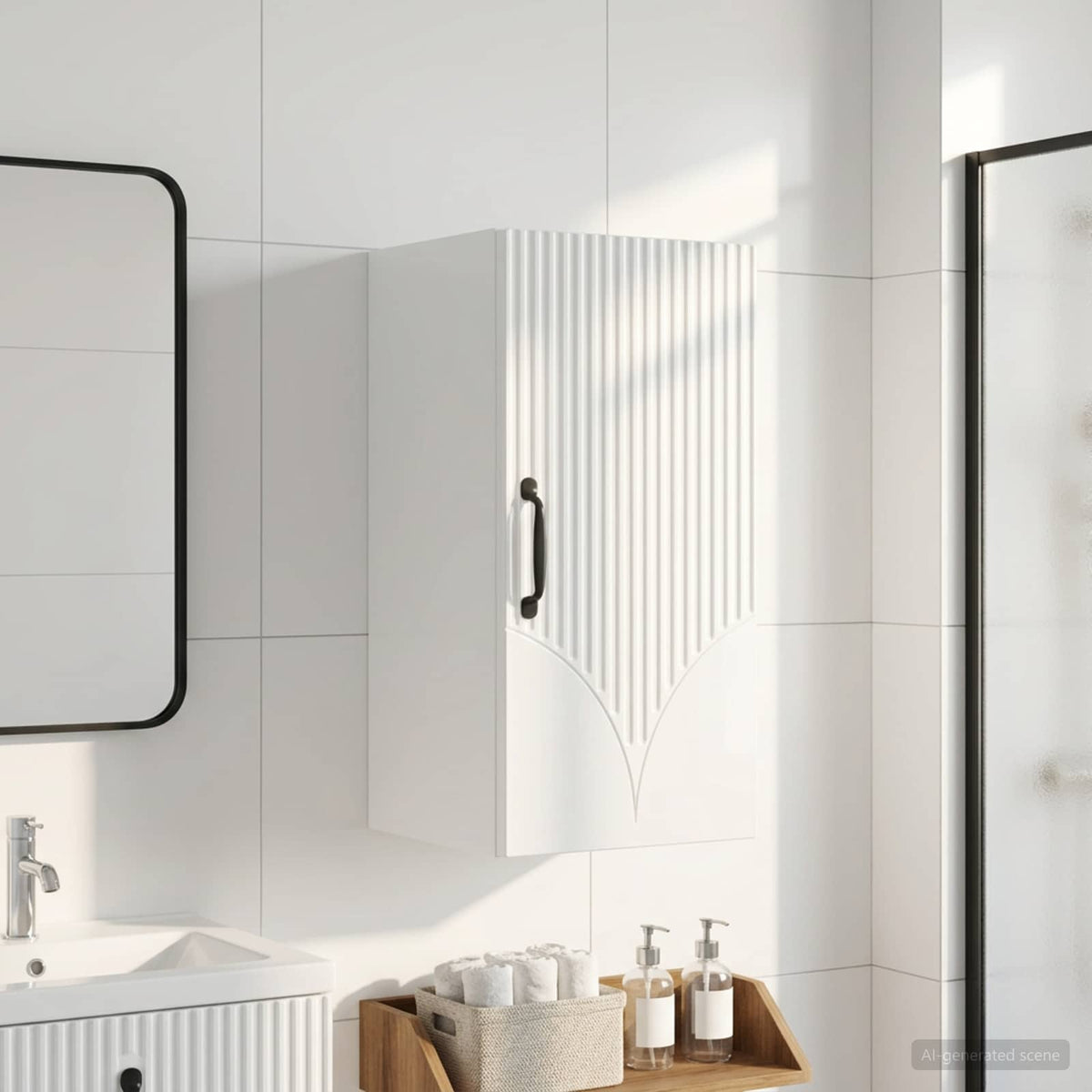 Vidaxl badkamer wandkast hoorn hoogglans wit 30 x 31 x 59 cm