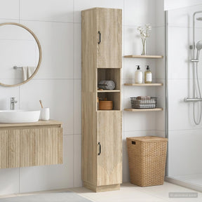 Vidaxl badkamerkast met open plank hoorn sonoma eiken 30 x 31 x 187 cm