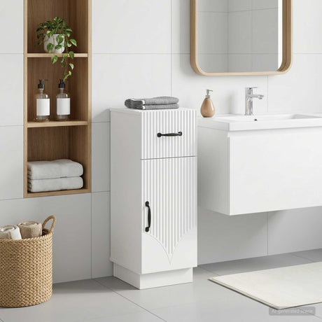 Vidaxl badkamer opbergkast hoorn wit 30 x 31 x 77 cm bewerkt hout