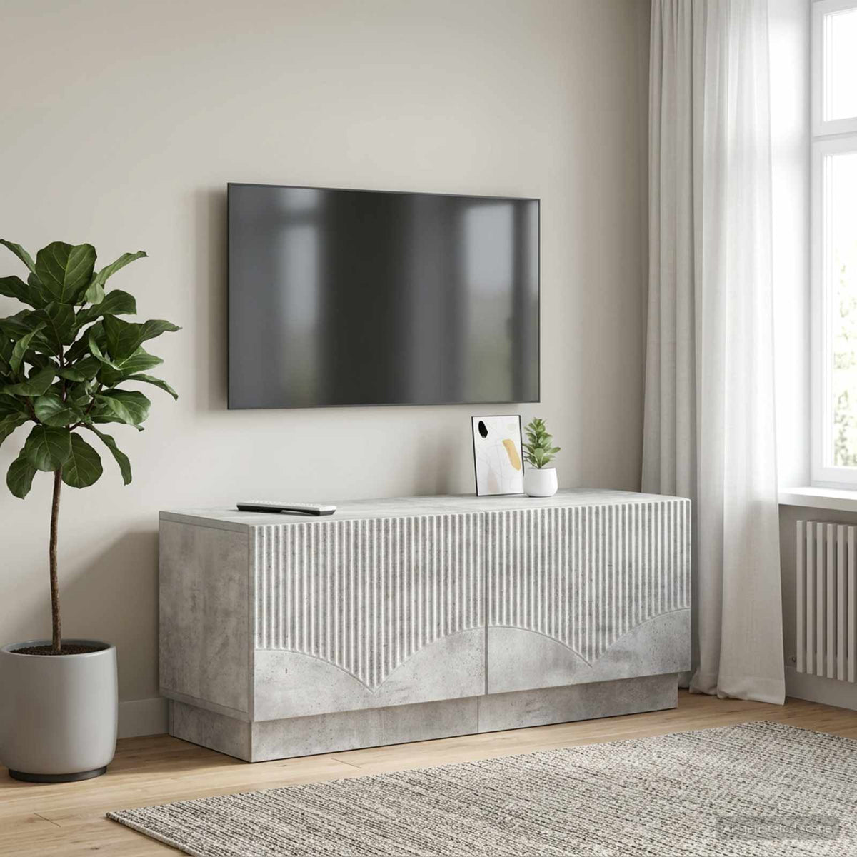 Vidaxl tv-meubel betongrijs bewerkt hout