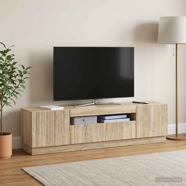 Vidaxl led tv-meubel sonoma eiken bewerkt hout