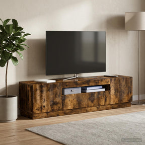 Vidaxl led tv-meubel gerookt eiken bewerkt hout