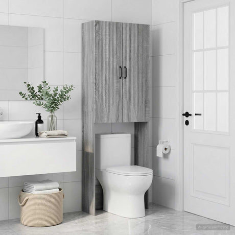 Vidaxl toiletkast hoorn grijs sonoma 66 x 25,5 x 190 cm bewerkt hout