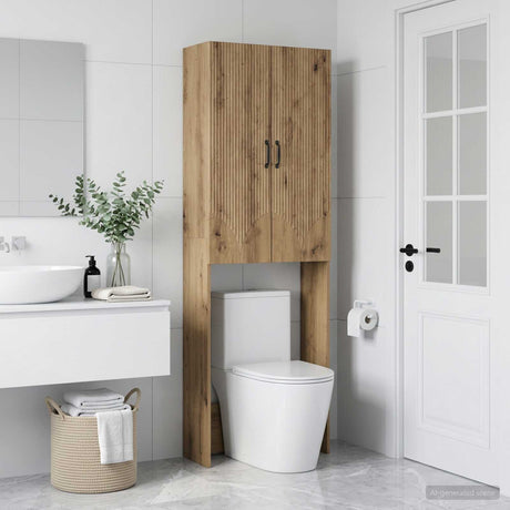 Vidaxl toiletkast hoorn artisanaal eiken 66 x 25,5 x 190 cm