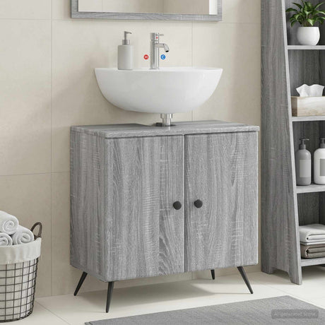 Vidaxl badkamer wastafelkast breda grijs sonoma 59,5 x 31,5 x 59 cm