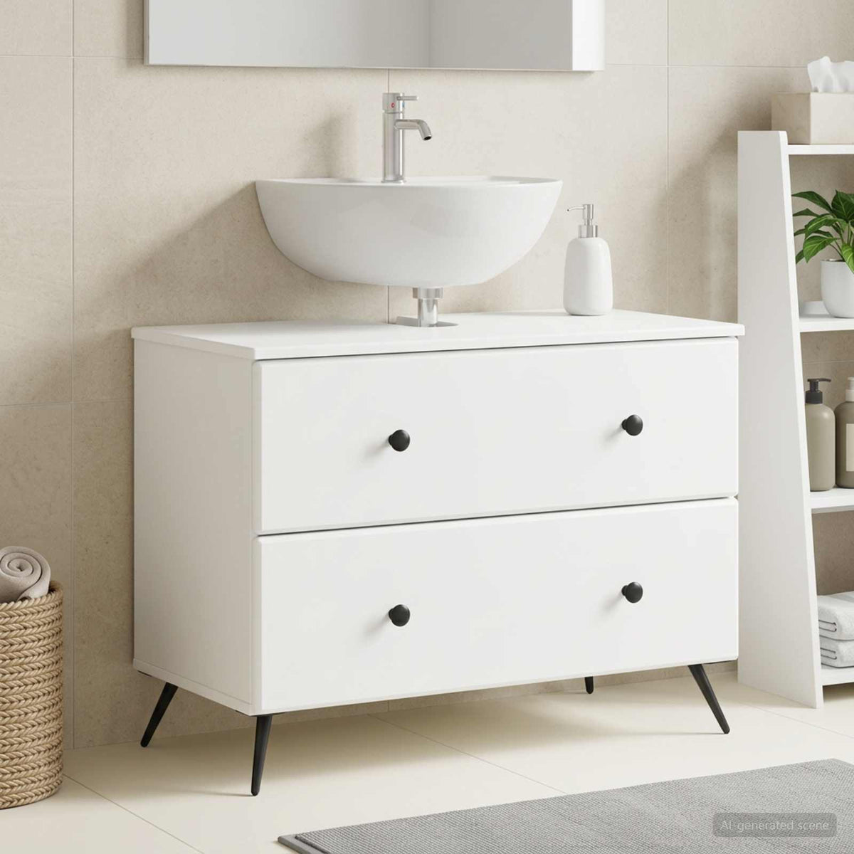 Vidaxl badkamer wastafelkast breda wit 82 x 41 x 59 cm bewerkt hout