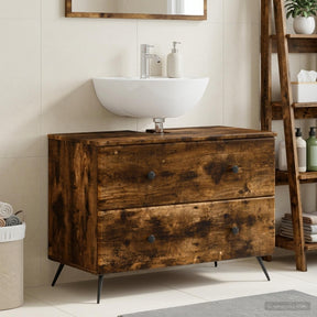 Vidaxl badkamer wastafelkast breda gerookt eiken 82 x 41 x 59 cm