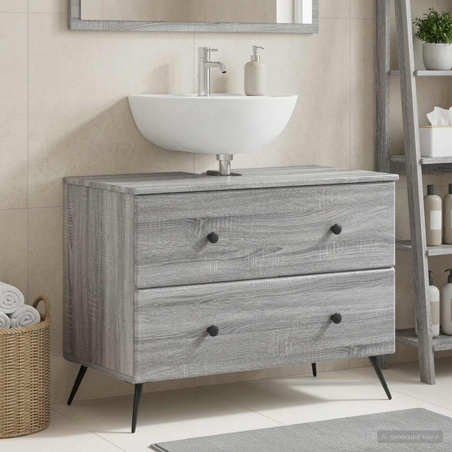 Vidaxl badkamer wastafelkast breda grijs sonoma 82 x 41 x 59 cm