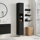 Vidaxl badkamerkast met open plank breda zwart 30 x 31 x 190 cm