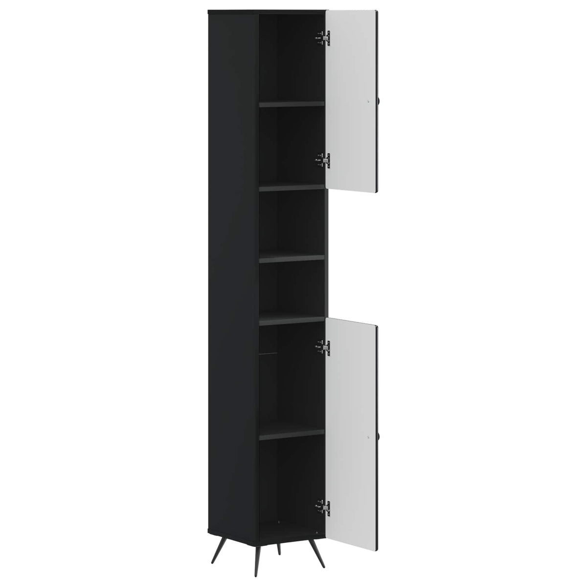 Vidaxl badkamerkast met open plank breda zwart 30 x 31 x 190 cm
