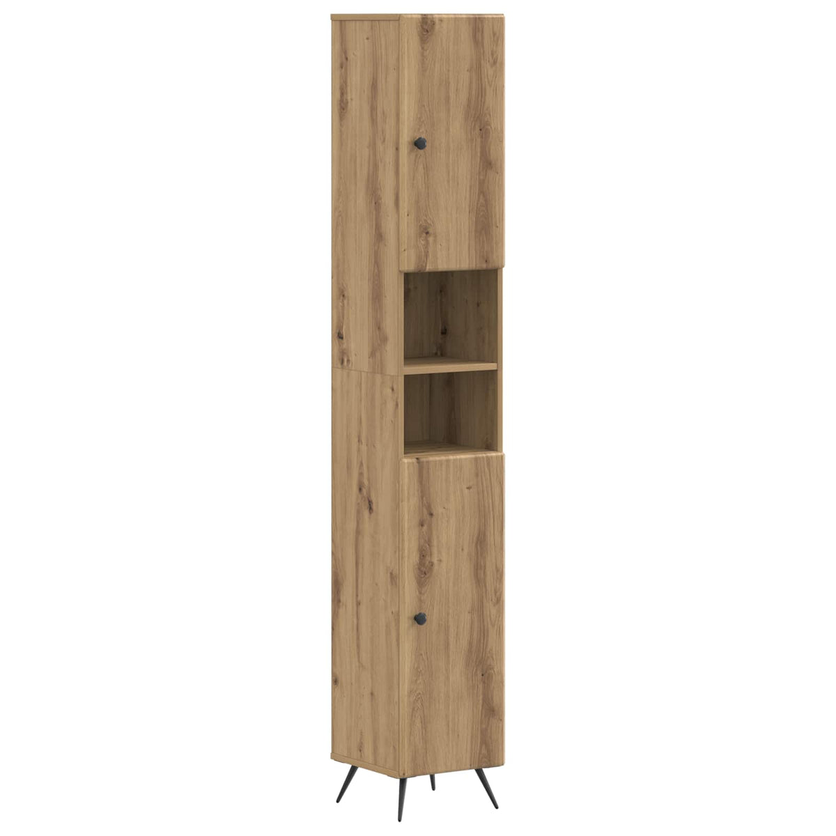 Vidaxl badkamerkast met open plank breda oud hout 30 x 31 x 190 cm