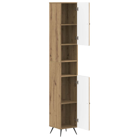Vidaxl badkamerkast met open plank breda oud hout 30 x 31 x 190 cm