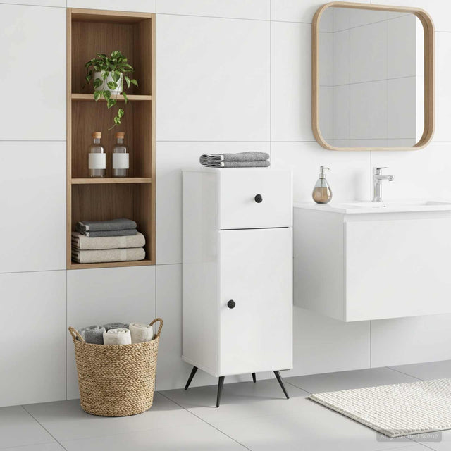 Vidaxl badkamer opbergkast breda hoogglans wit 30 x 31 x 80 cm