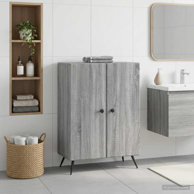 Vidaxl badkamer opbergkast breda grijs sonoma 59,5 x 31 x 80 cm