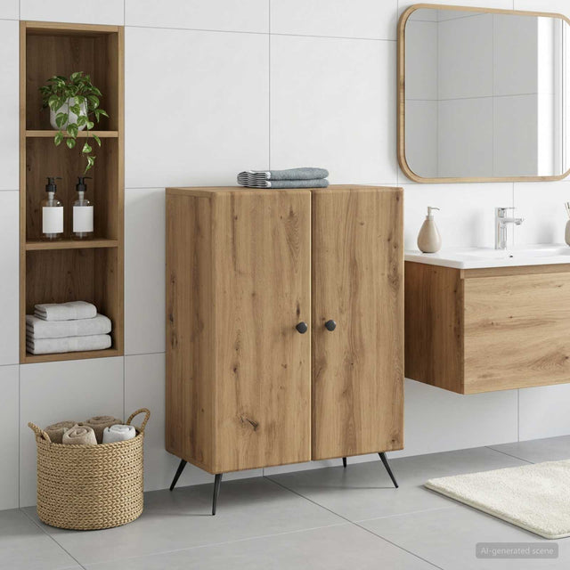 Vidaxl badkamer opbergkast breda artisanaal eiken 59,5 x 31 x 80 cm