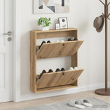 Vidaxl wandgemonteerde schoenkast breda 71 x 17 x 86 cm bewerkt hout