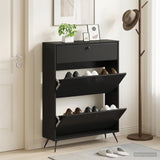 Vidaxl schoenenkast breda 78 x 24 x 103 cm bewerkt hout zwart