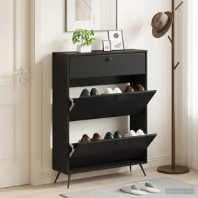 Vidaxl schoenenkast breda 78 x 24 x 103 cm bewerkt hout zwart