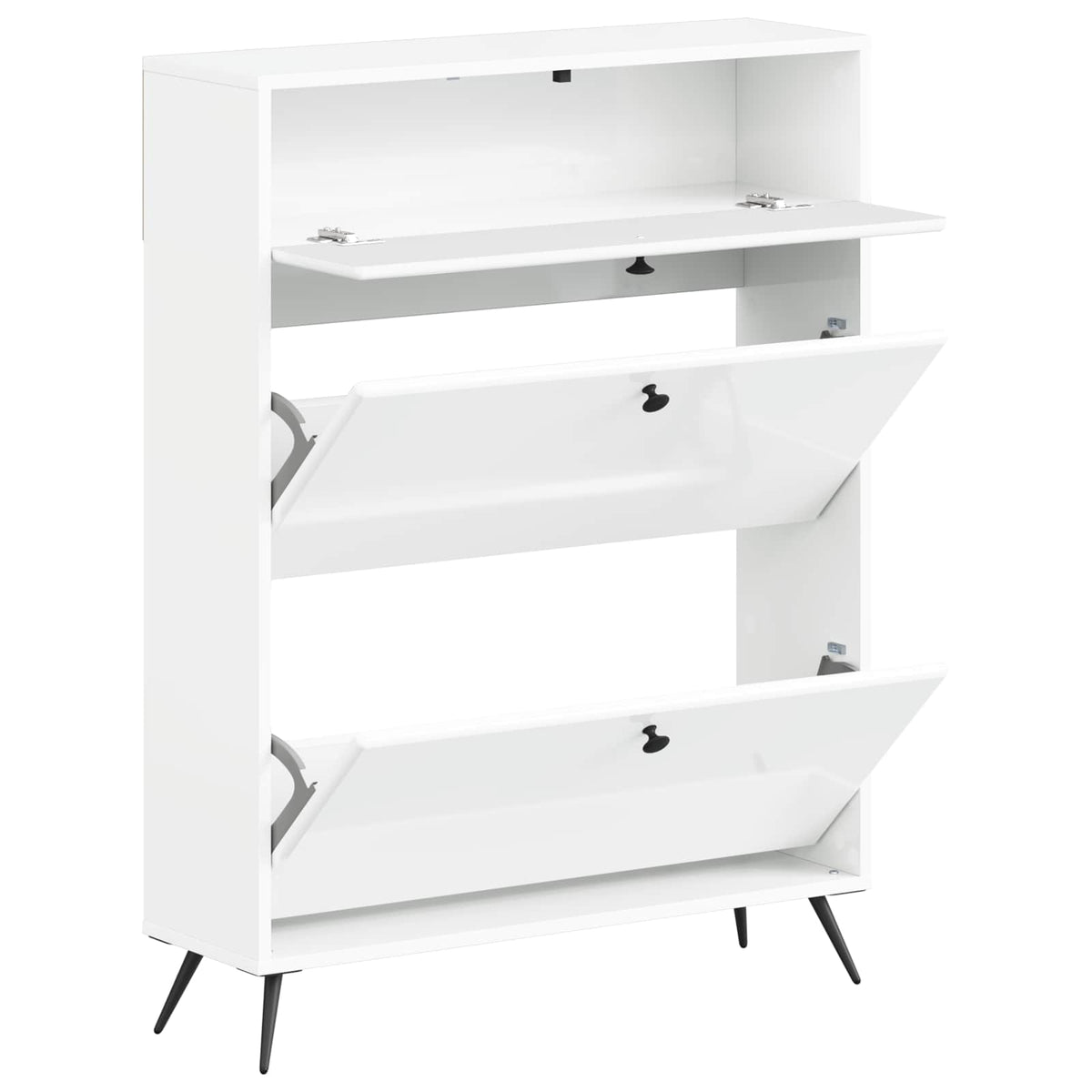 Vidaxl schoenenkast breda 78 x 24 x 103 cm bewerkt hout hoogglans wit