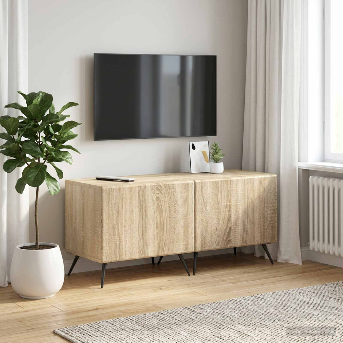 Vidaxl tv-meubel sonoma eiken bewerkt hout