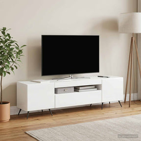 Vidaxl led tv-meubel hoogglans wit bewerkt hout