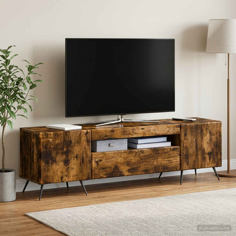 Vidaxl led tv-meubel gerookt eiken bewerkt hout
