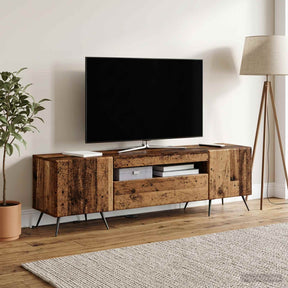 Vidaxl led tv-meubel oud hout bewerkt hout