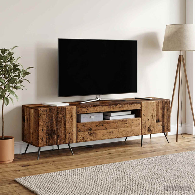 Vidaxl led tv-meubel oud hout bewerkt hout