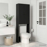 Vidaxl toiletkast breda zwart 66 x 25,5 x 190 cm bewerkt hout
