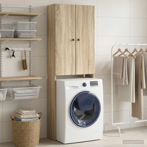 Vidaxl toiletkast breda sonoma eiken 66 x 25,5 x 190 cm bewerkt hout