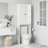 Vidaxl toiletkast breda hoogglans wit 66 x 25,5 x 190 cm bewerkt hout