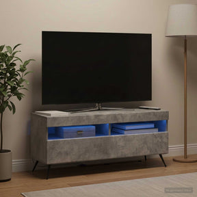 Vidaxl led tv-meubel betongrijs bewerkt hout