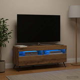 Vidaxl led tv-meubel artisanaal eiken bewerkt hout