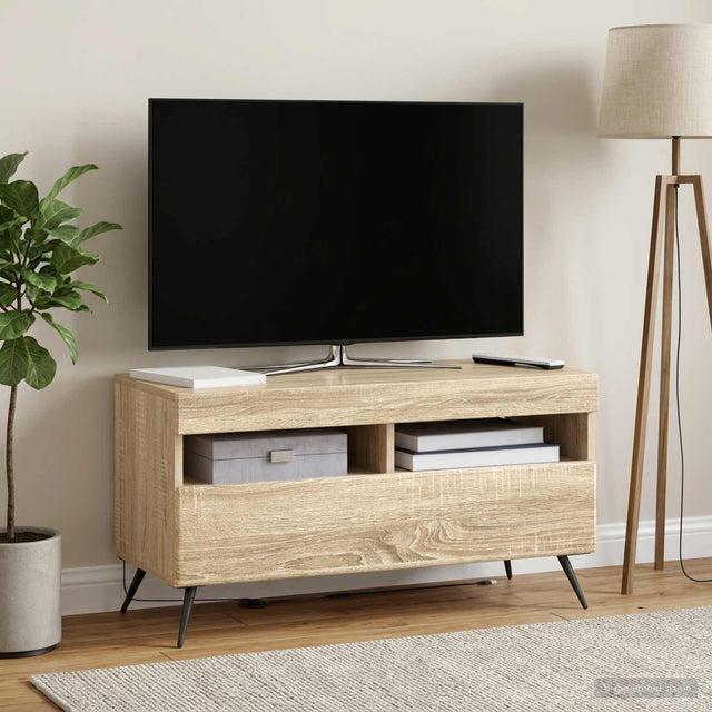 Vidaxl led tv-meubel sonoma eiken bewerkt hout