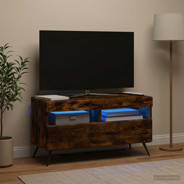 Vidaxl led tv-meubel gerookt eiken bewerkt hout