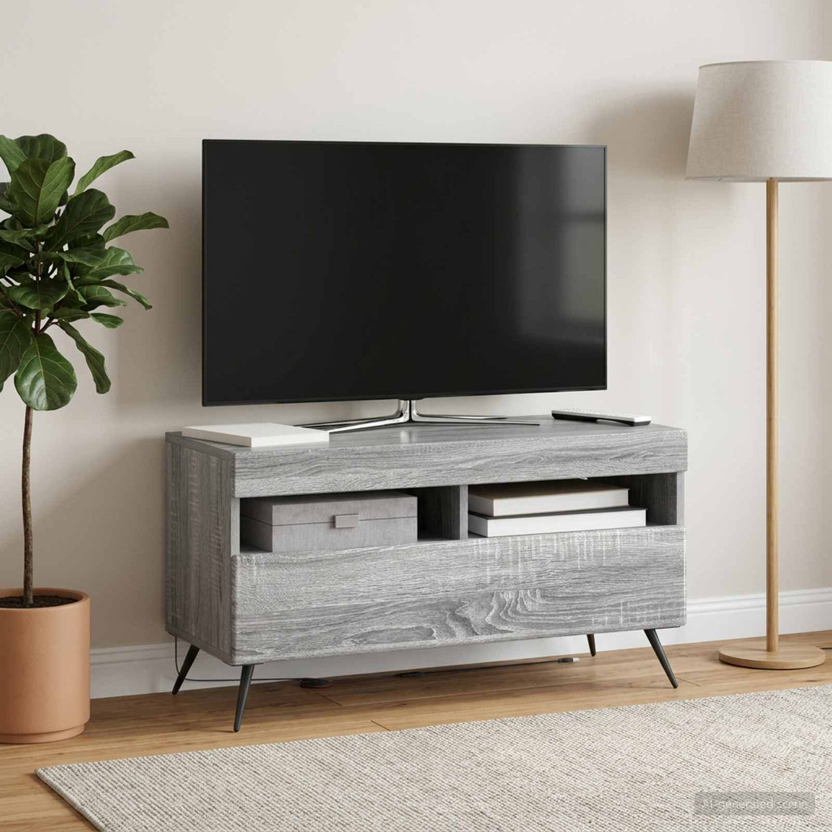 Vidaxl led tv-meubel grijs sonoma bewerkt hout