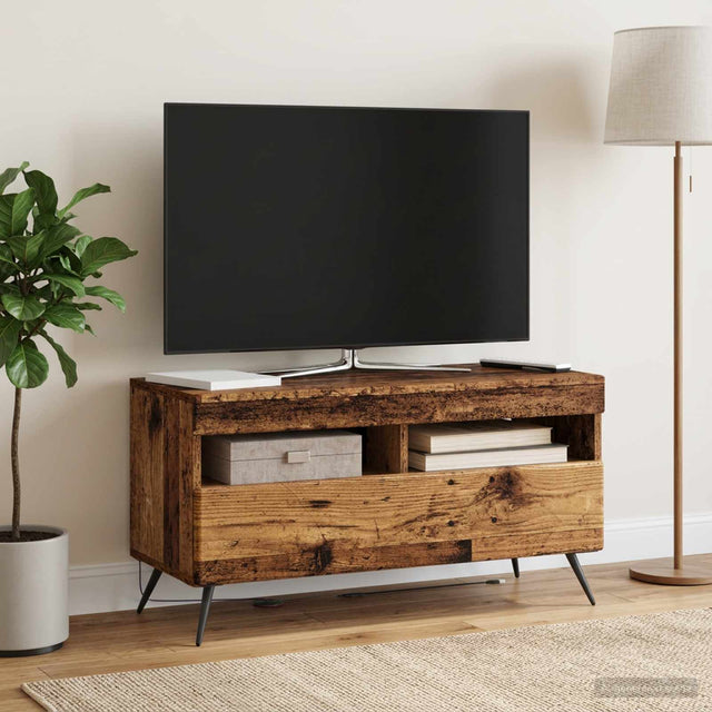 Vidaxl led tv-meubel oud hout bewerkt hout
