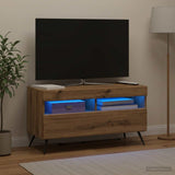 Vidaxl led tv-meubel artisanaal eiken bewerkt hout