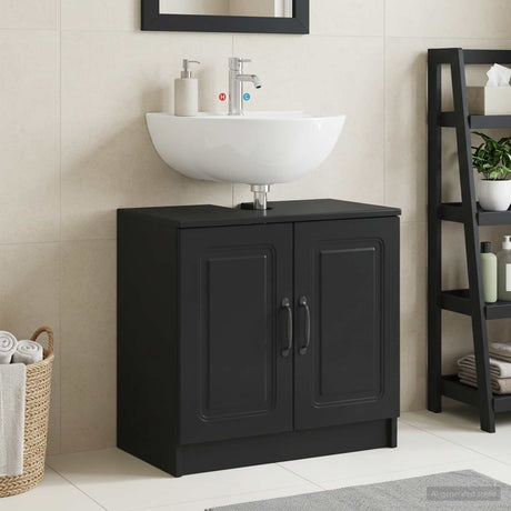 Vidaxl badkamer wastafelkast utrecht zwart 59,5 x 31,5 x 59 cm