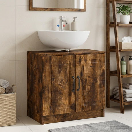 Vidaxl badkamer wastafelkast utrecht gerookt eiken 59,5 x 31,5 x 59 cm