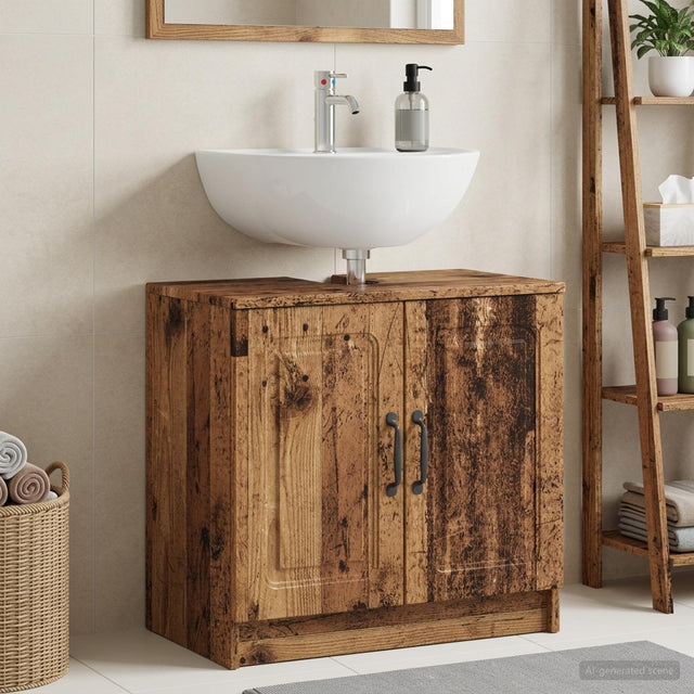 Vidaxl badkamer wastafelkast utrecht oud hout 59,5 x 31,5 x 59 cm