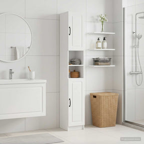 Vidaxl badkamerkast met open plank utrecht wit 30 x 31 x 187 cm