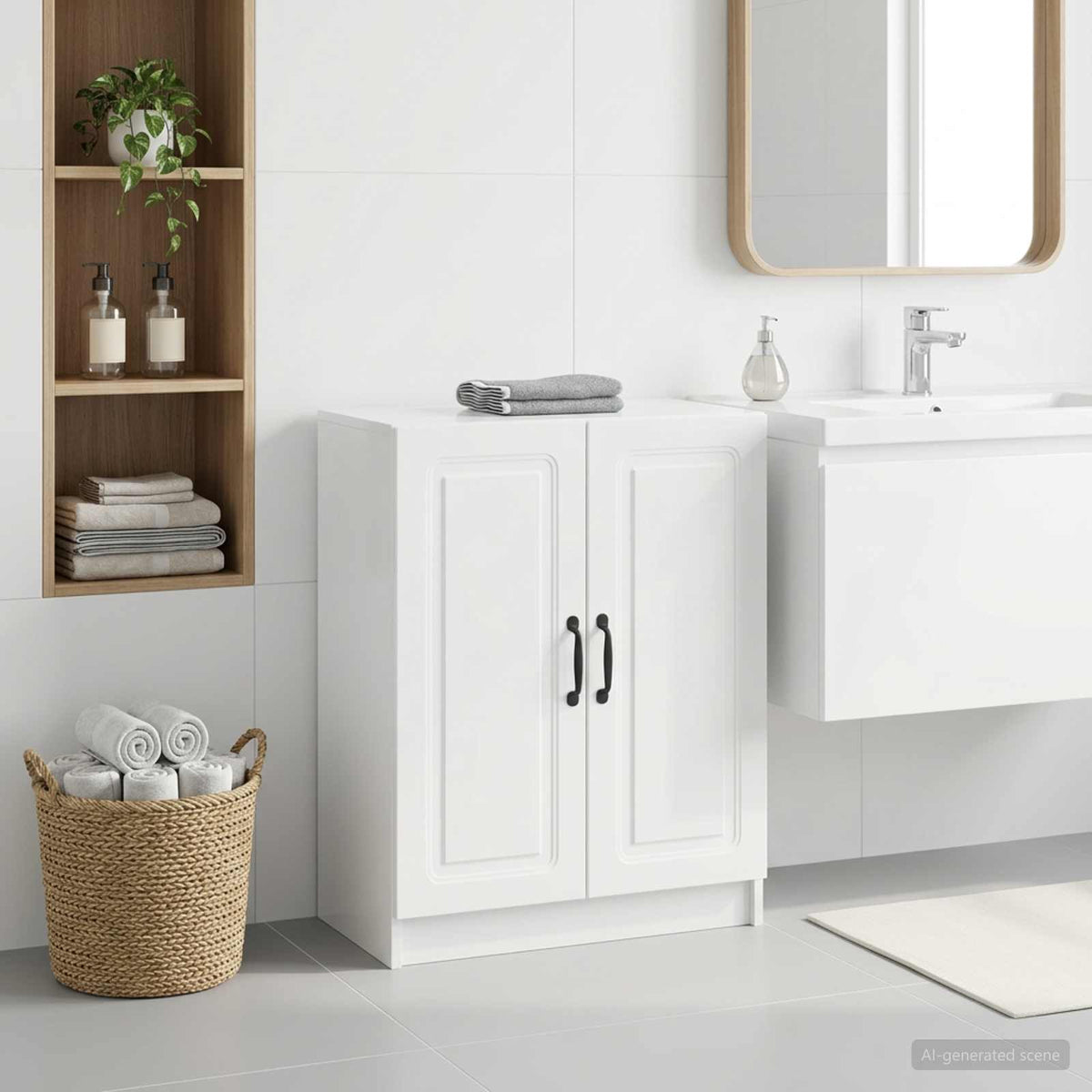 Vidaxl badkamer opbergkast utrecht hoogglans wit 59,5 x 31 x 77 cm
