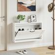 Vidaxl wandgemonteerde schoenkast utrecht 71 x 17 x 43 cm bewerkt hout