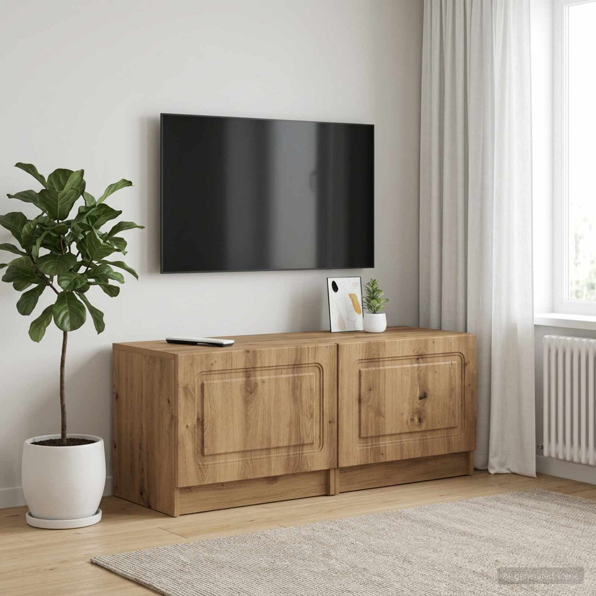 Vidaxl tv-meubel artisanaal eiken bewerkt hout