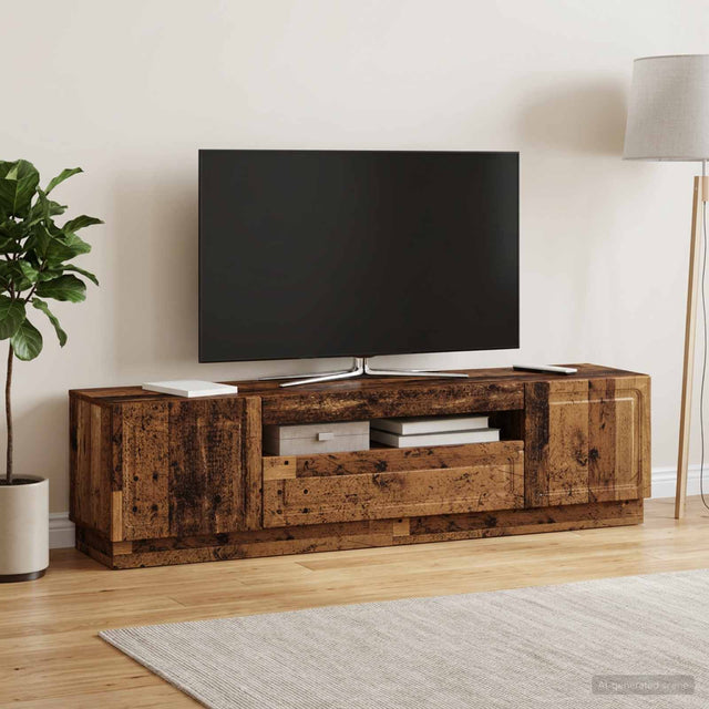 Vidaxl led tv-meubel oud hout bewerkt hout